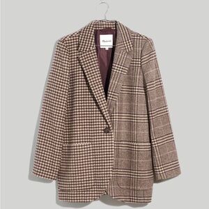 LIKE NEW - Madewell Women's Larsen Brown Plaid Blazer